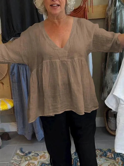 Melinda | V-neck Mid-sleeve Top
