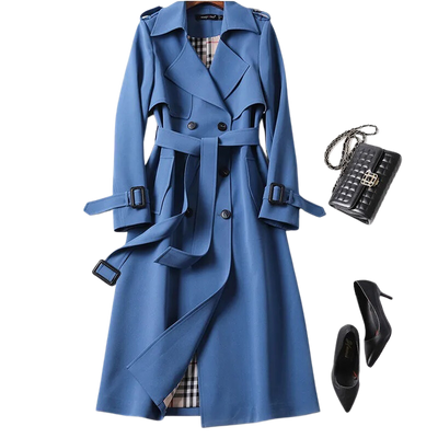 Christai | Women's Long Trench Coat | Buttoned Down Jacket