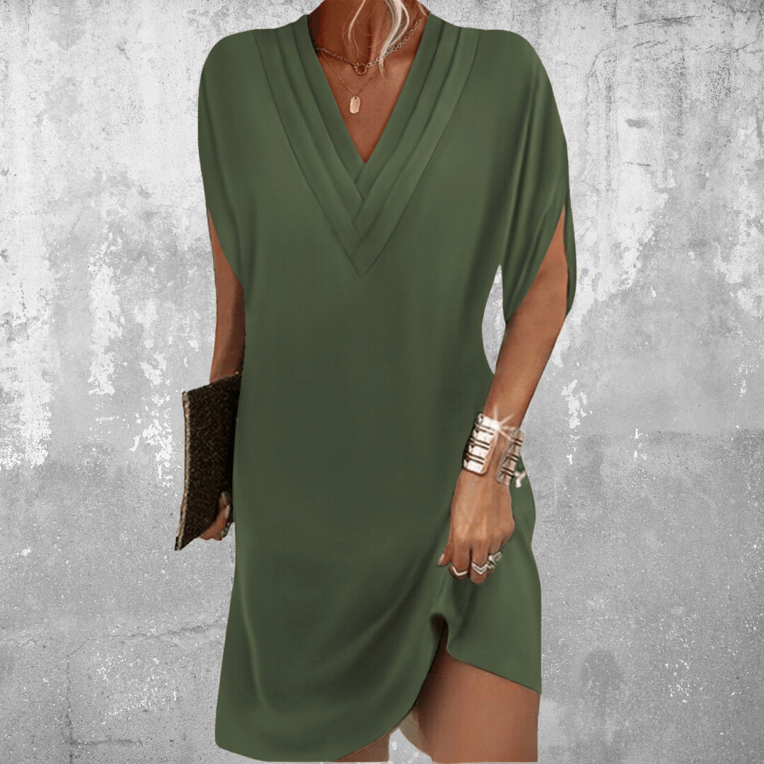 Amelia™ | Elegant V-Neck Loose Dress