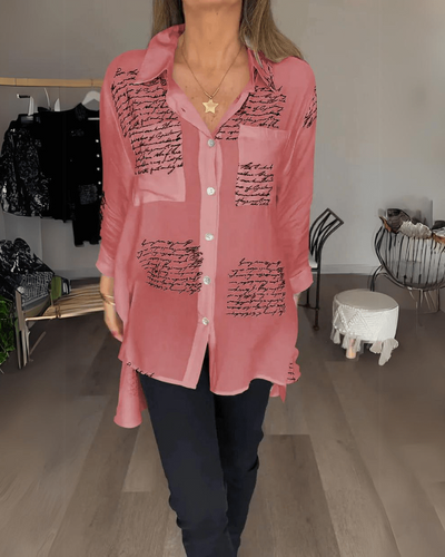 Tiemona™ | Script Button-Up Shirt