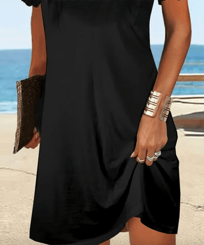 Maria | Scalloped Black Midi