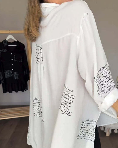Tiemona™ | Script Button-Up Shirt