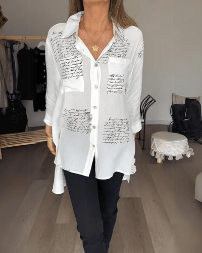 Tiemona™ | Script Button-Up Shirt
