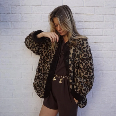 FABIENNE | Fleece Jacket Leopard