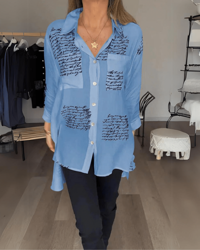 Tiemona™ | Script Button-Up Shirt
