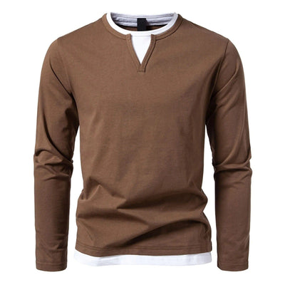 Kent™ | Stylish Layered V-Neck Long Sleeve Shirt