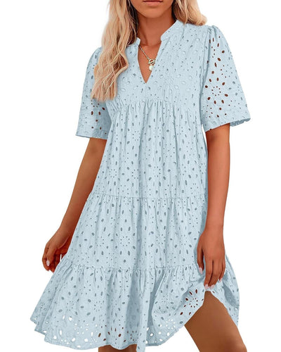 Elle | Lace Ruffle Dress