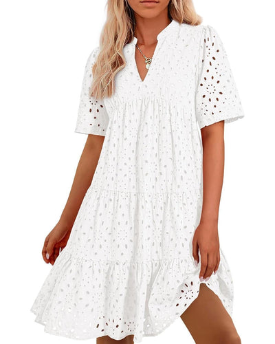 Elle | Lace Ruffle Dress
