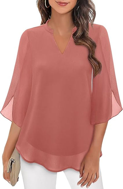 Celeste™ | Graceful Split-Sleeve Blouse