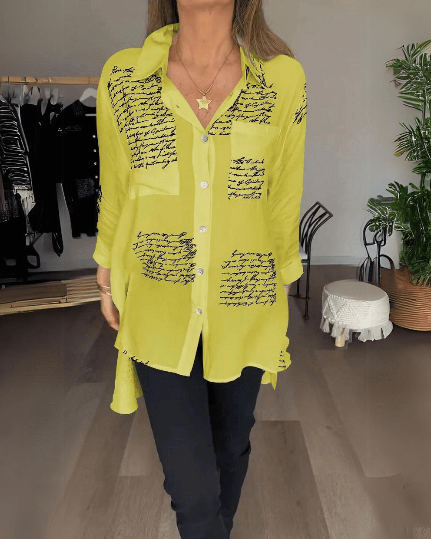 Tiemona™ | Script Button-Up Shirt