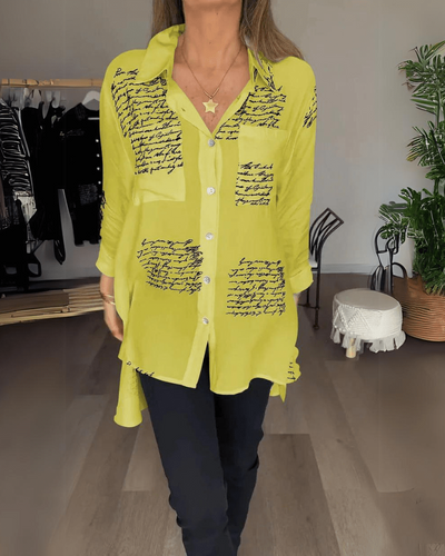 Tiemona™ | Script Button-Up Shirt