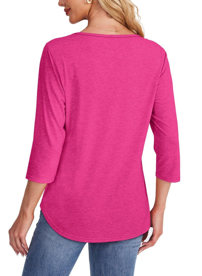 Mona™ | Pleated 3/4 Sleeve Top
