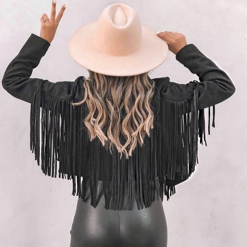 KATHERINA | Fashion Suede Fringed Jacket