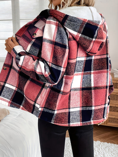 Hooded Jacket – Plaid Design & Warm Fleece Lining