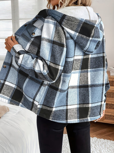 Hooded Jacket – Plaid Design & Warm Fleece Lining