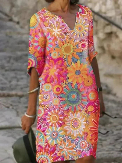 Nira™ | Vibrant Floral Midi Dress*