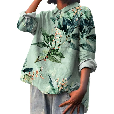 Lora™ | Stylish Floral Button-Up Shirt