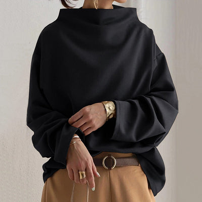 Eliana™ | Elegant Loose-Fit Turtleneck Blouse