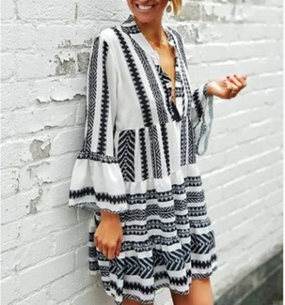 Anika™ | Boho Chic Striped Tunic Dress