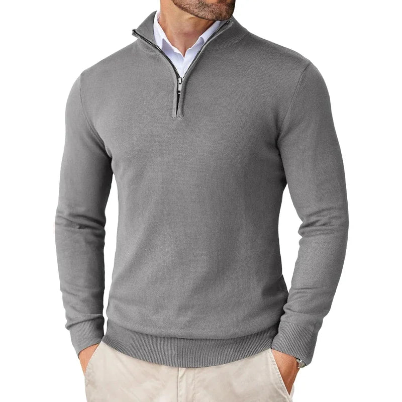 Aron™ | Men's Zip-Up Turtleneck Sweater