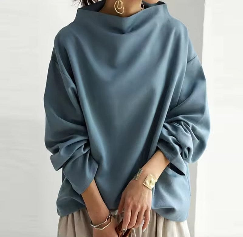 Eliana™ | Elegant Loose-Fit Turtleneck Blouse