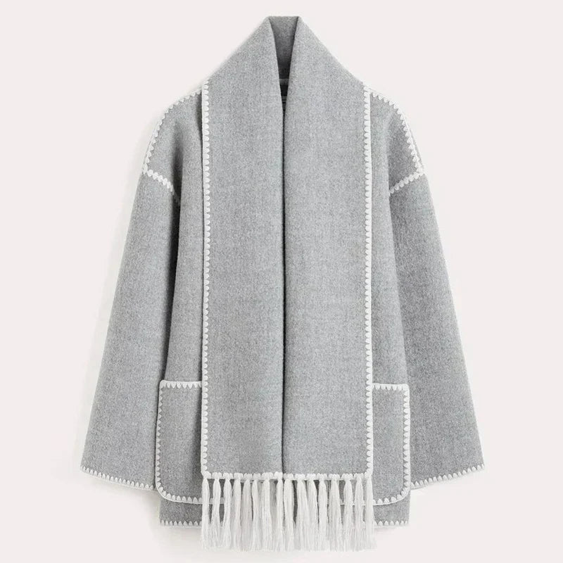 BRONTE | Elegant Warm Jacket with Scarf