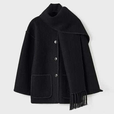 BRONTE | Elegant Warm Jacket with Scarf