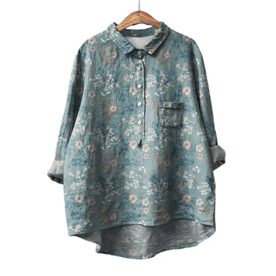 Meja™ | Elegant Long Sleeve Floral Shirt