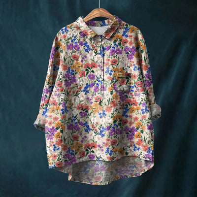 Meja™ | Elegant Long Sleeve Floral Shirt