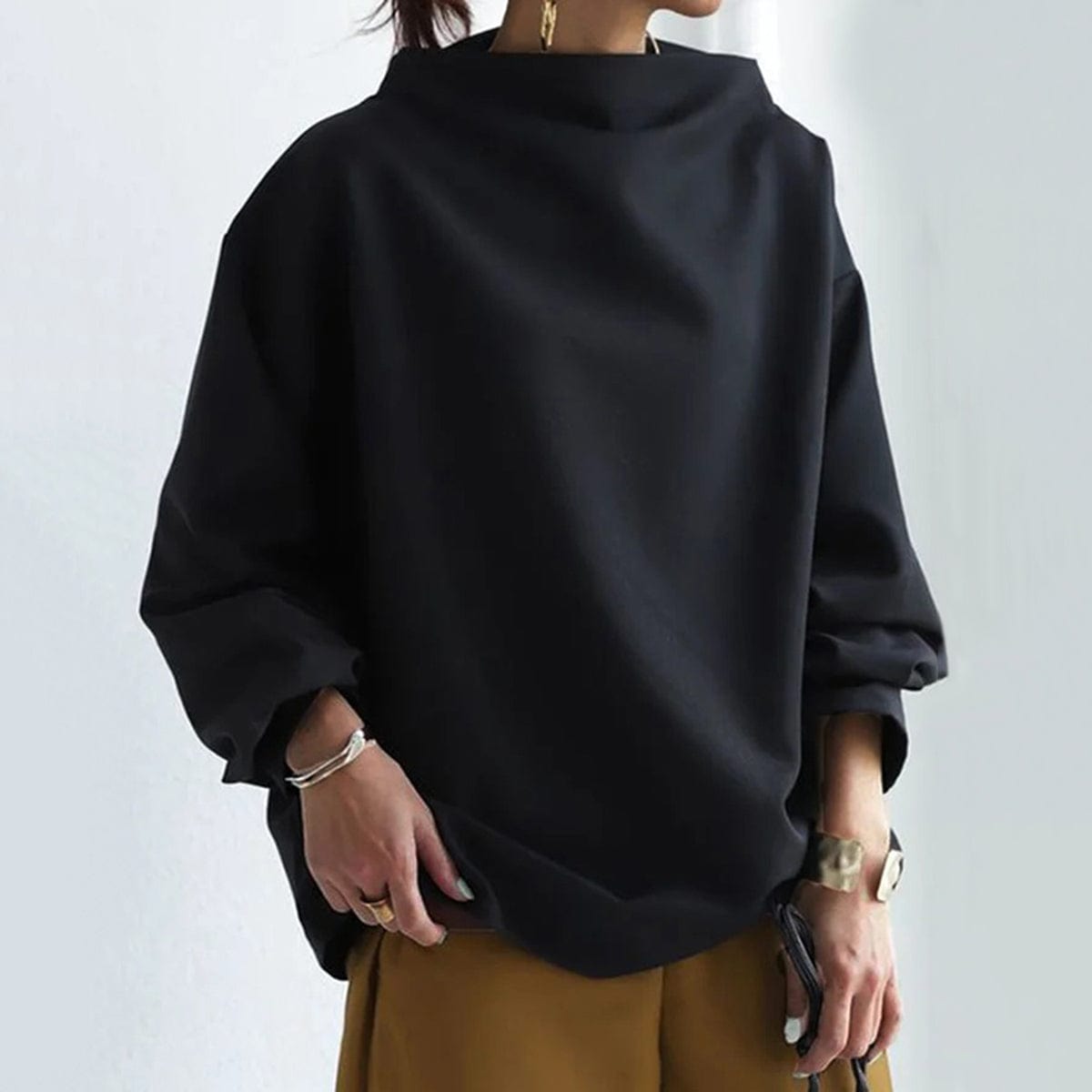 Eliana™ | Elegant Loose-Fit Turtleneck Blouse