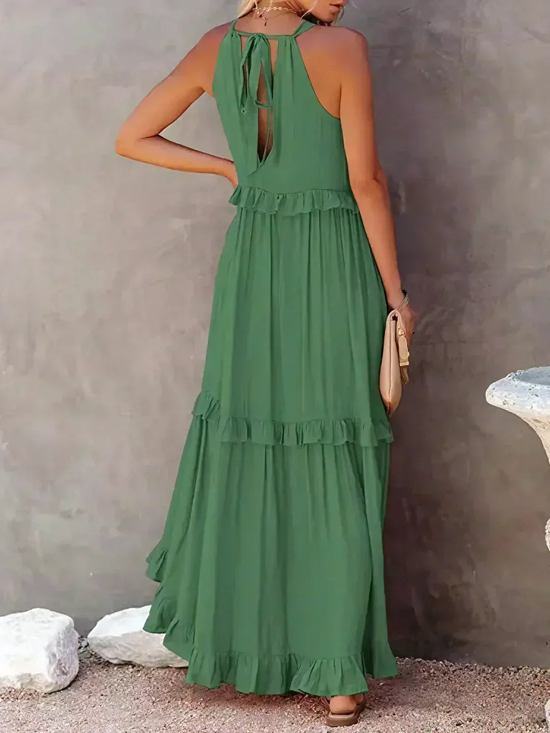 Emilia™ - Halter Ruffle Maxi Dress