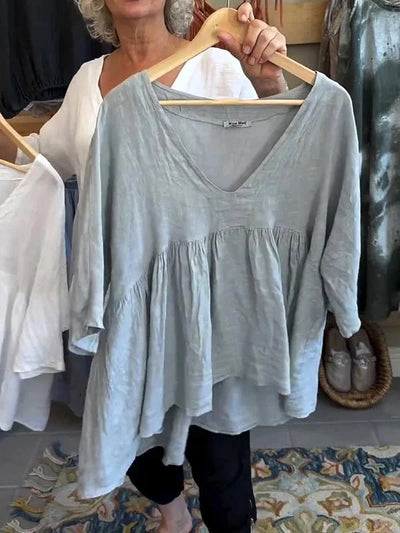 Melinda | V-neck Mid-sleeve Top