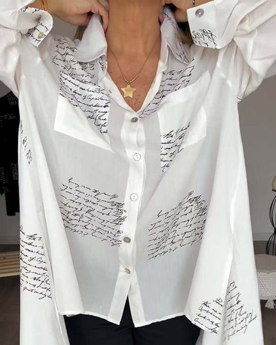 Tiemona™ | Script Button-Up Shirt