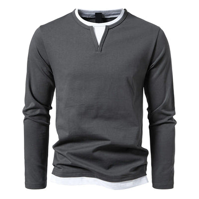 Kent™ | Stylish Layered V-Neck Long Sleeve Shirt