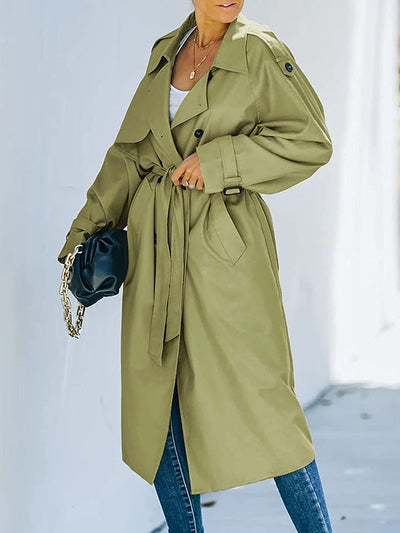 Harlani | Women's Double-Breasted Trench Coat | Long