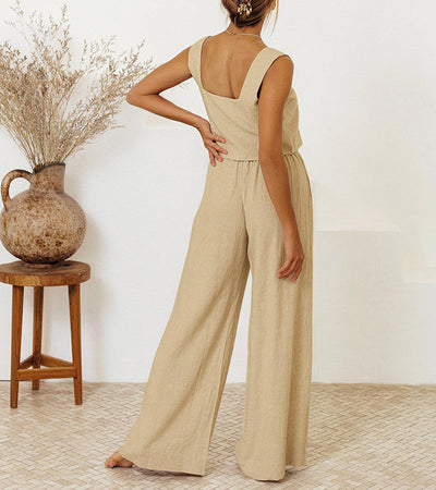 Megan™ - Minimalist Top and Wide-Leg Pants Set