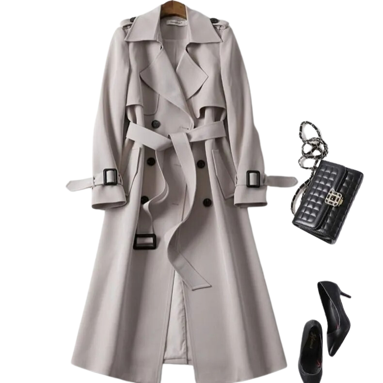 Christai | Women's Long Trench Coat | Buttoned Down Jacket