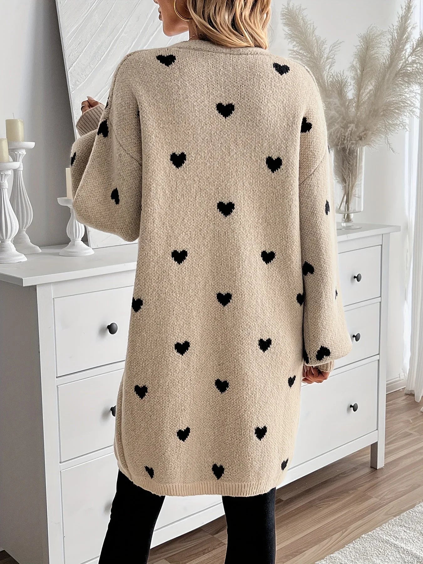 Ria | Heart Print Cardigan