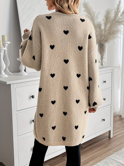 Ria | Heart Print Cardigan
