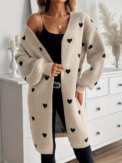 Ria | Heart Print Cardigan